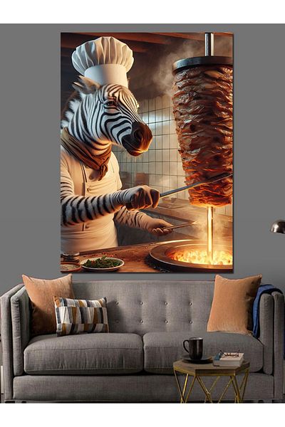 Tablomega Περιστρεφόμενο Διακοσμητικό Καμβάς Zebra - Ξύλινο Πίνακα MDF
