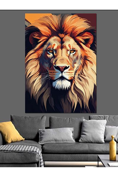 Tablomega Power of the Lion Decorative Canvas - Mdf Wooden Painting