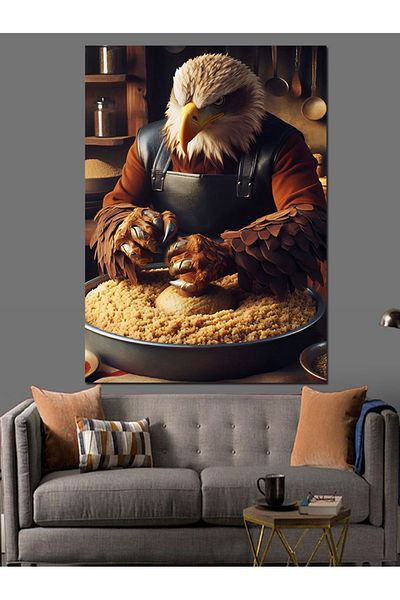 Tablomega Dough Kneading Eagle Decorative Canvas - Mdf Wooden Table