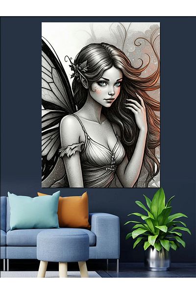 Tablomega Pânză decorativă Fairy Woman - Lemn MDF