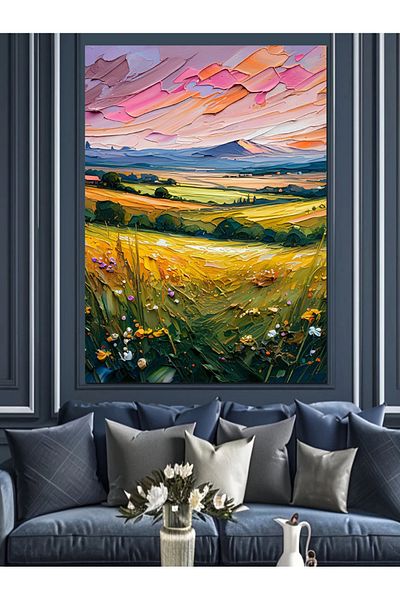 Tablomega Canvas Decorativ Spring Fields - MDF Lemn
