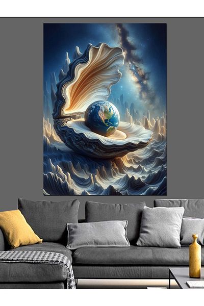 Tablomega Sea Shells Decorative Canvas - Mdf Wooden Painting