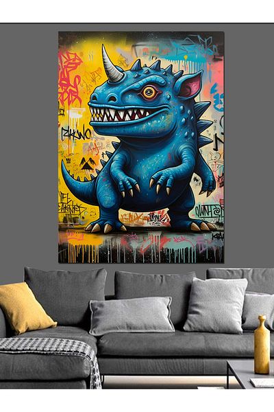 Tablomega Dinosaur Character Decorative Canvas - Mdf Wooden Painting
