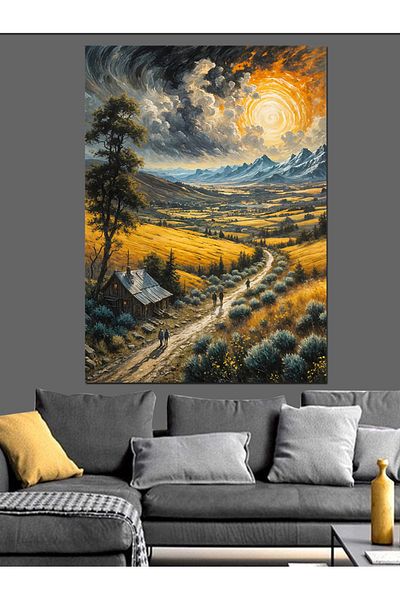 Tablomega Sunny Field Decorative Canvas - Mdf Wooden Table