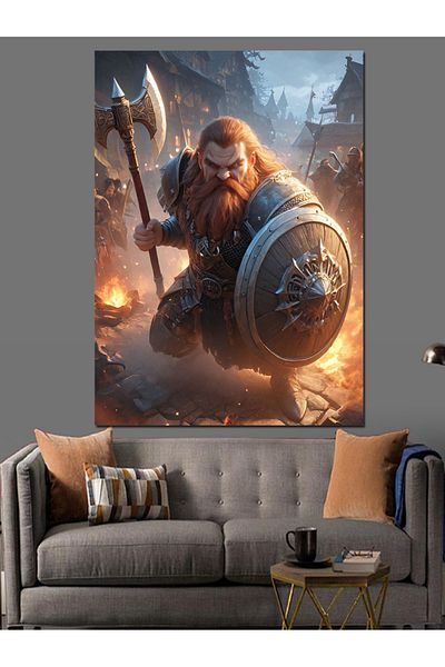 Tablomega Armored Warrior Decorative Canvas - Mdf Wooden Painting