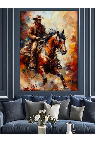 Tablomega Pânză decorativă Warrior Horse Painted - Lemn MDF
