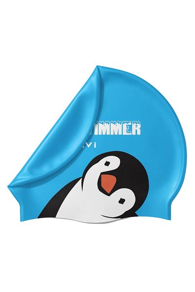 İKAVİ Hi Ice Swimmer Printed Silicone Swimming Cap