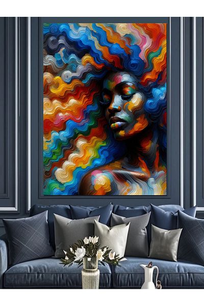 Tablomega Pictură Decorativă Portret Femeie Colorată - Lemn MDF
