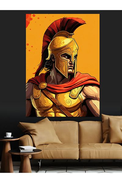 Tablomega Once Again Spartan Warrior Decorative Canvas - Mdf Wooden Painting