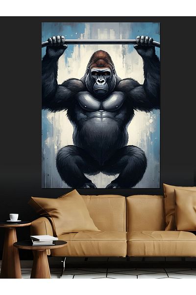 Tablomega Bodybuilding Gorilla Decorative Canvas - Mdf Wooden Painting