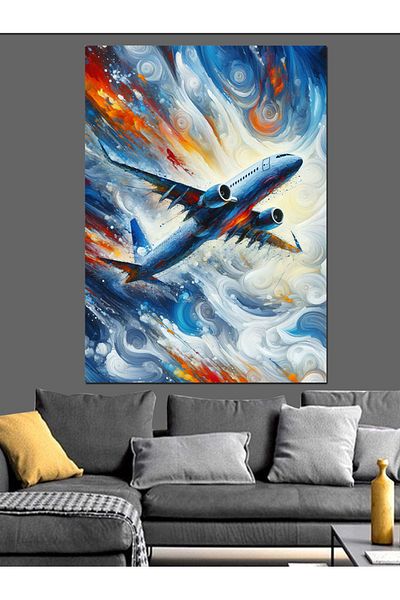 Tablomega Quickly Flying Airplane Decorative Canvas - Mdf Wooden Painting