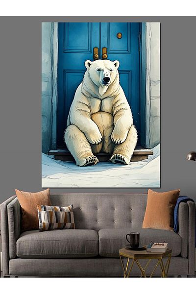 Tablomega Polar Bear Decorative Canvas - Mdf Wooden Painting