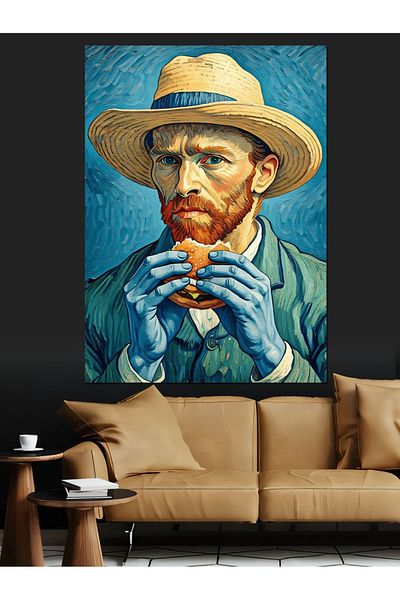 Tablomega Van Gogh Portrait Decorative Canvas - Mdf Wooden Painting