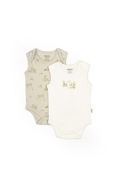 Magu Unisex Baby Organic Cotton Rabbit Patterned Bodysuit Set - 2-Piece