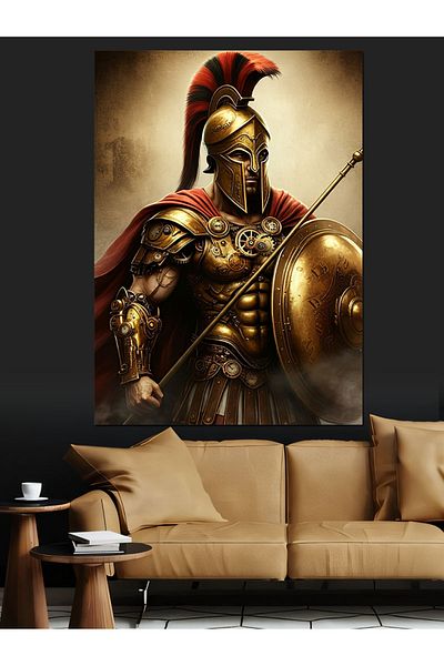 Tablomega Shielded Spartan Decorative Canvas - Mdf Wooden Painting
