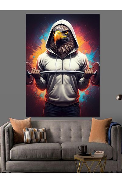 Tablomega Pânză decorativă Eagle cu glugă - Lemn MDF