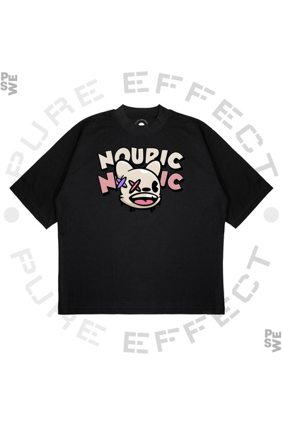 PURE EFFECT Unisex Oversize kroj Nouric Štampano Boxy Fit Debeli Materijal (2...