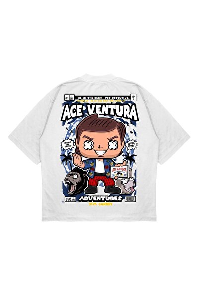 PURE EFFECT Unisex Oversize kroj Ace Ventura Back Štampano Boxy Fit Debeli Ma...