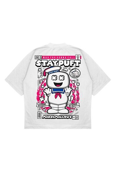 PURE EFFECT Unisex Oversize kroj Staypuft ruksak Štampano širokog kroja od de...
