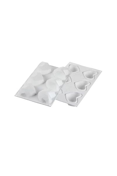silikomart Silicone heart mold, Silikomart Amorini Origami, 6 cavities