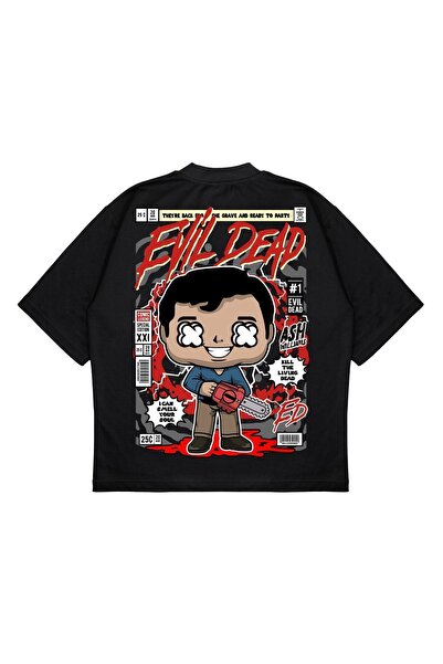 PURE EFFECT Unisex Oversize kroj Evil Dead Back Štampano Kutijasti kroj, debe...