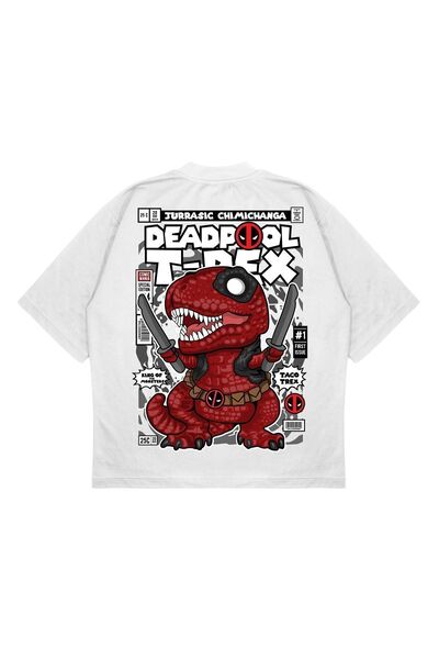 PURE EFFECT Unisex Oversize kroj Deadpool Trex Leđa Štampano Boxy Fit Debeli ...