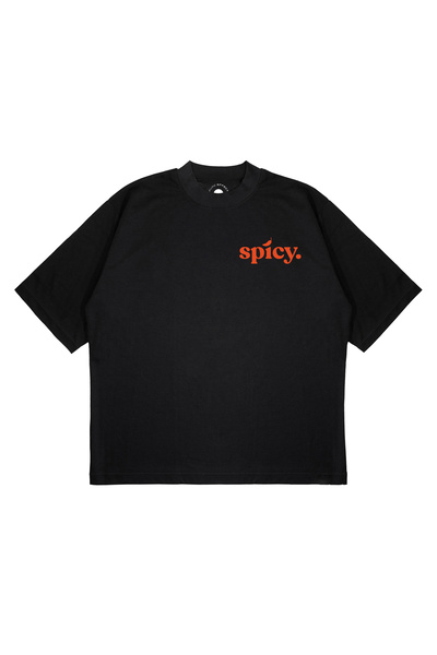 PURE EFFECT Unisex Oversize Spıcy Baskılı Boxy Fit Kalın Kumaşlı (240gsm) T-s...