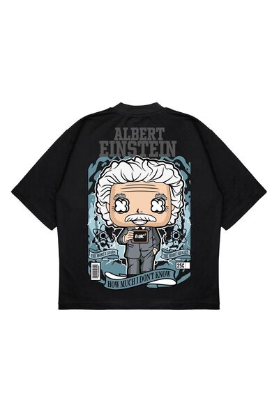 PURE EFFECT Tricou unisex oversize Albert Einstein cu imprimeu pe spate Box Fit gros