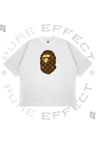 PURE EFFECT Μπλουζάκι Unisex Oversize A Bathing Ape Louis με στάμπα σε κουτί από χοντρό ύφασμα