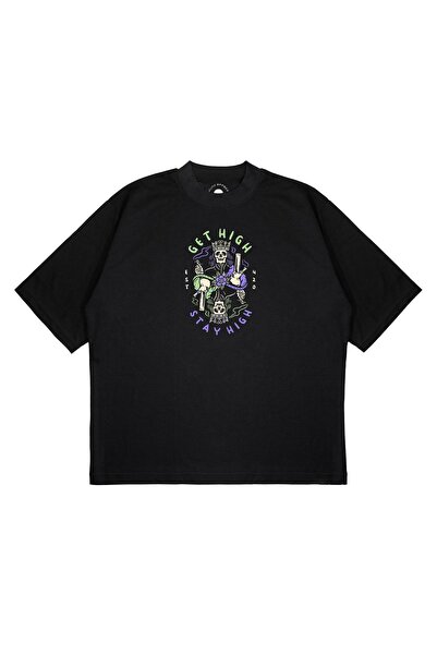 PURE EFFECT Unisex Oversize kroj Get High Stay High Štampano Boxy Fit Debeli ...