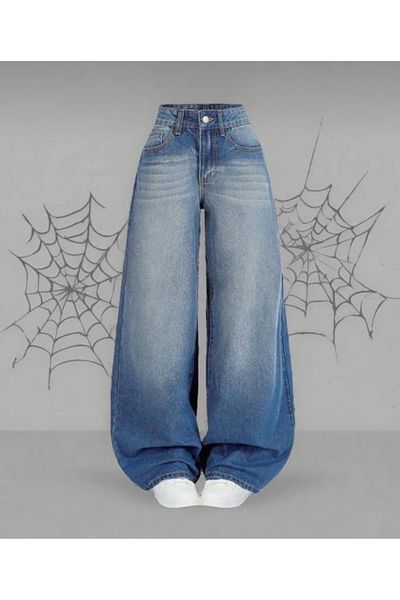 DENİKK Pantaloni largi Y2k albaștri