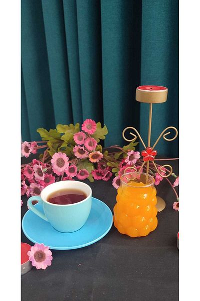 ORTAKÖY CENNETİ Grape Model Quartz Leprosy of Coffee Glass with a Bacca 90 ml Volume, 7cm Height, 4 cm Mouth Measurement