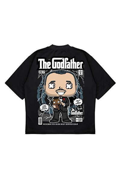 PURE EFFECT Unisex Oversize kroj The Godfather Back Štampano Boxy Fit Debeli ...