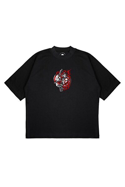 PURE EFFECT Unisex Oversize kroj God of War Štampano Boxy Fit Debeli Materija...