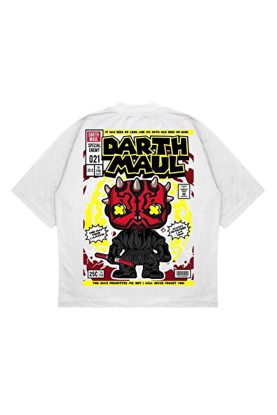 PURE EFFECT Unisex Oversize kroj Darth Maul Leđa Štampano Kutijasti kroj Debe...