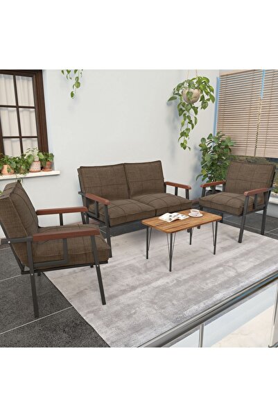 Mygusi Modern Serisi Balkon, Bahçe, Cafe - Metal Kanepe Koltuk Takımı - 2+1+1...