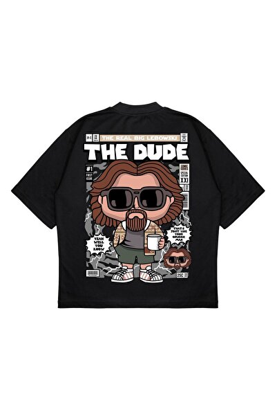 PURE EFFECT Unisex Oversize kroj The Dude Back Štampano Boxy Fit Debeli Mater...