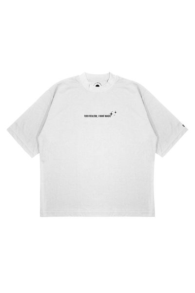 PURE EFFECT Unisex Oversize I Want Magic Printed Boxy Fit Χοντρό υφασμάτινο μπλουζάκι