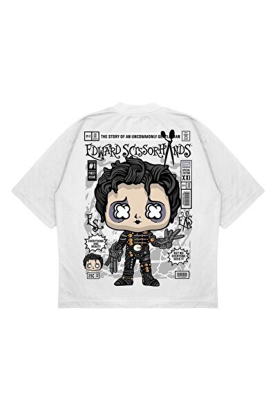 PURE EFFECT Unisex Oversize kroj Edward Scissors Hands Back Štampano Boxy Fit...