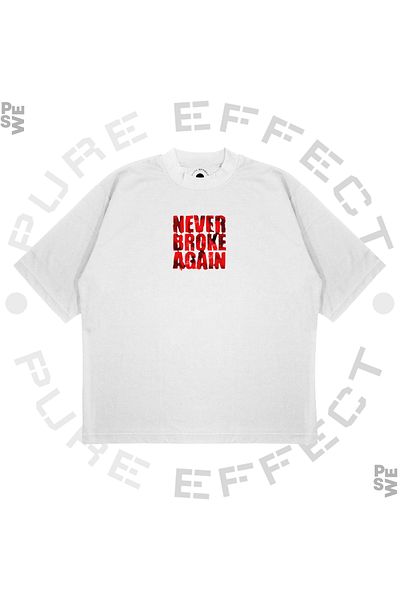 PURE EFFECT Μπλουζάκι Unisex Oversize Vlone 'Never Broke Again' με στάμπα Boxy Fit