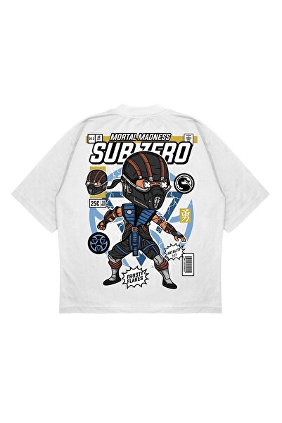 PURE EFFECT Unisex Oversize kroj Mortal Combat Sub-zero Leđa Štampano Kutna k...