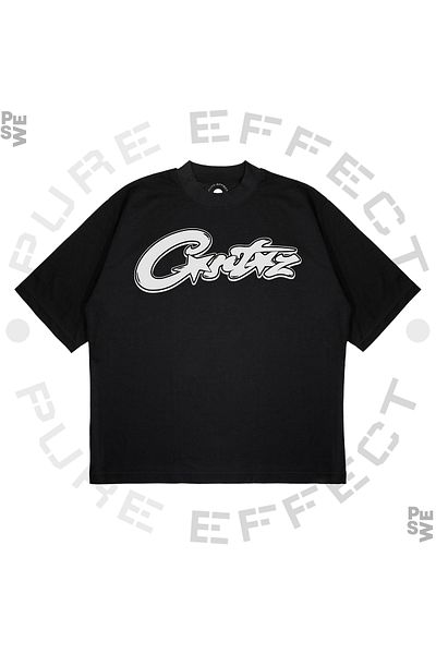 PURE EFFECT Tricou unisex oversize cu imprimeu 3D Box Fit gros