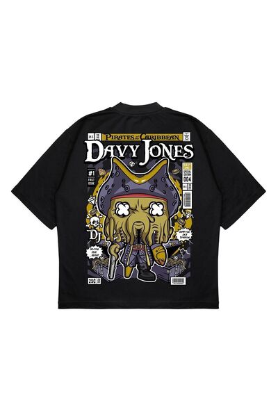 PURE EFFECT Unisex Oversize kroj Davy Jones Leđa Štampano Boxy Fit Debeli Mat...