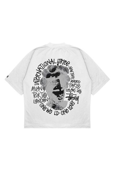 PURE EFFECT Tricou unisex oversize Stüssy Camelot Harju cu țesătură groasă