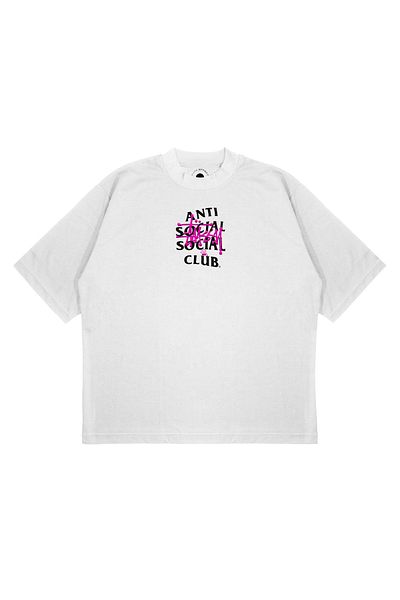 TRAGEDY Unisex Oversize Anti Social Social Collab με στάμπα Boxy Fit Μπλουζάκι από χοντρό ύφασμα