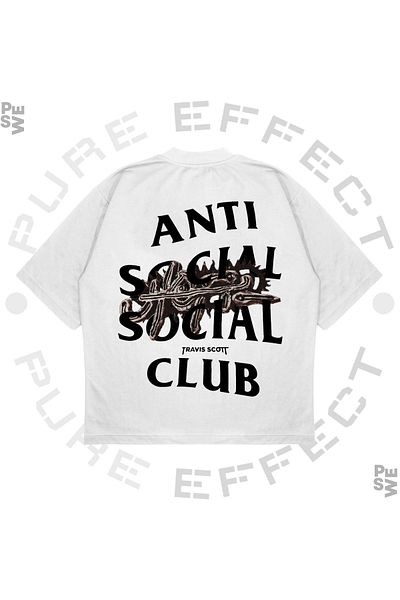 PURE EFFECT Μπλουζάκι Unisex Oversize Anti Social Social Club Utopia με στάμπα Boxy Fit από χοντρό ύφασμα