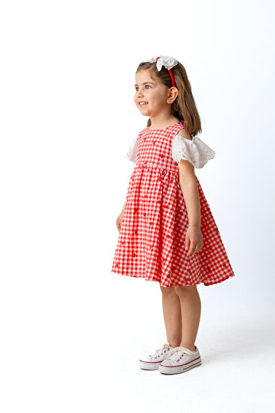 PixyLove Kırmızı Pöti Kız Çocuk Elbise Ophelia Floral