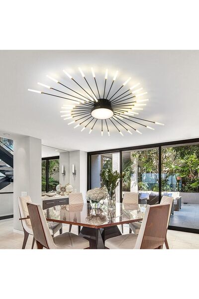 HOME LONDON BREEZE LED Tavan Aydınlatması,Modern Minimalist Altın Çiçek Şeklinde Tavan Lambası