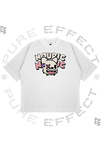 PURE EFFECT Unisex Oversize kroj Nouric Štampano Boxy Fit Debeli Materijal (2...