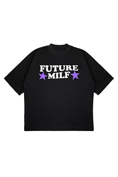 PURE EFFECT Unisex Oversize kroj Future Milf Printed Štampano Boxy Fit Debeli...